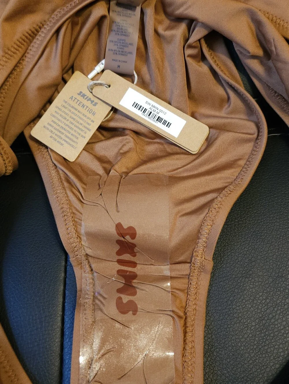 Skims Signature Swim Monokini Bathing Suit Almond Size Medium SW-MKN-0012
